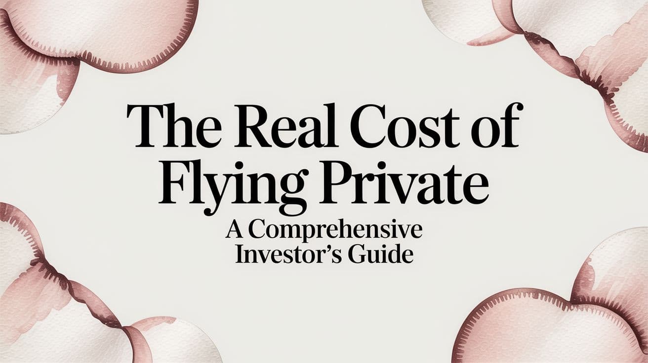 Title card for an investor's guide to the real cost of flying private