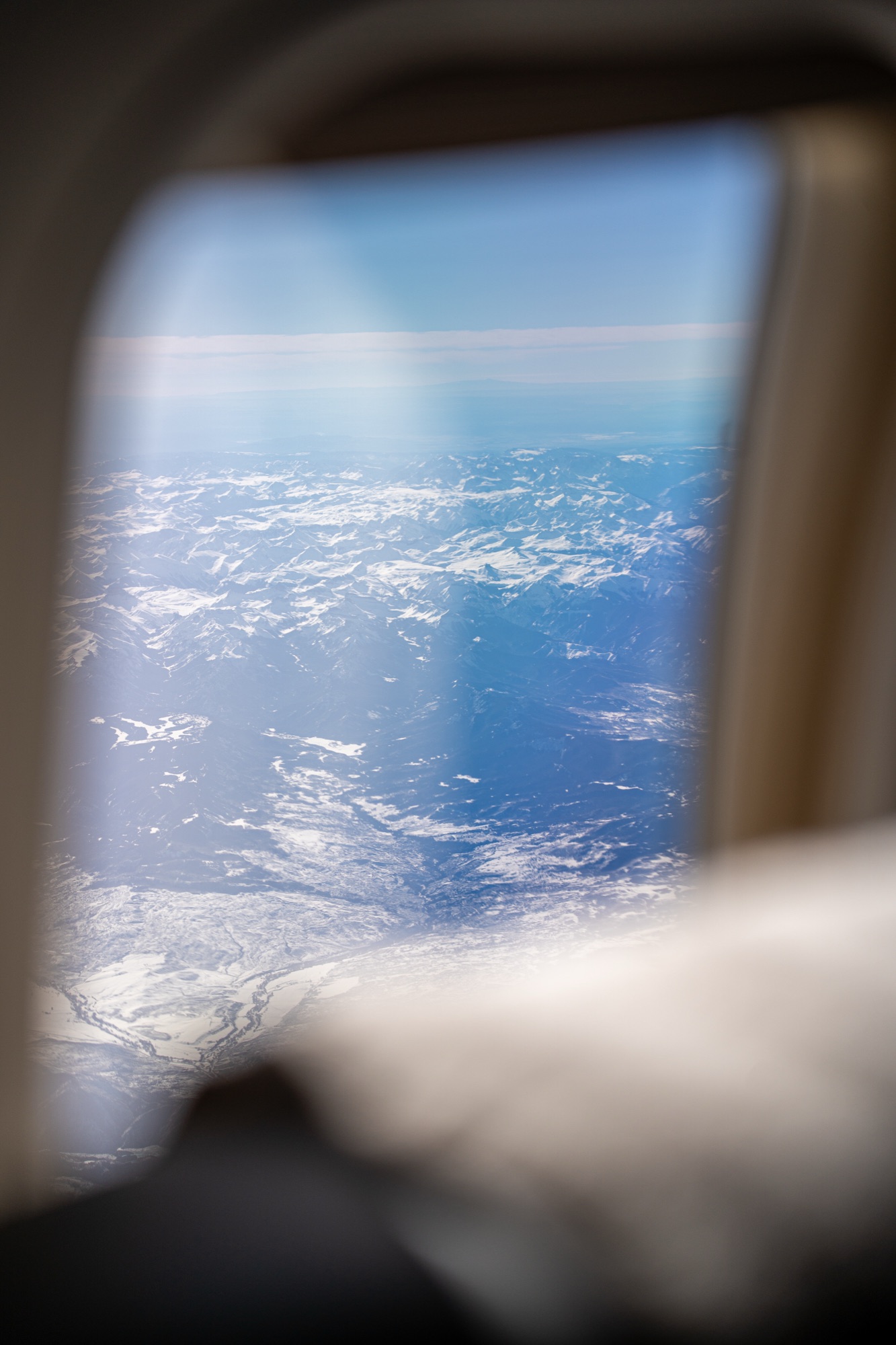 View over the mountains from a CRAFT Challenger cabin window