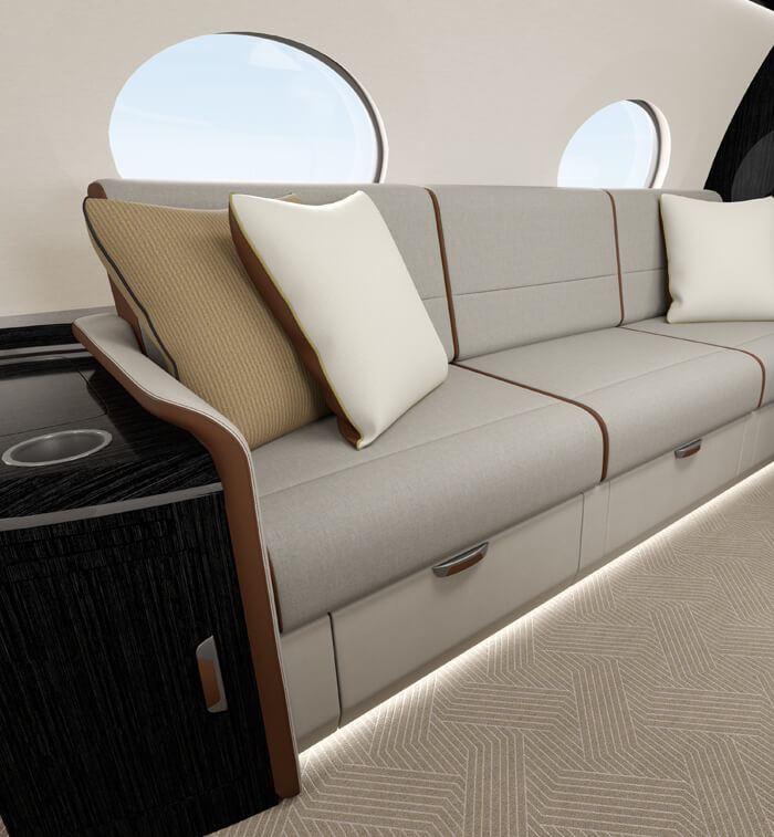 Gulfstream G800 Interior Divan